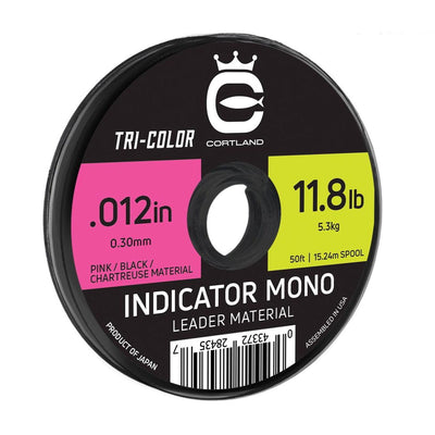 Cortland Indicator Mono Leader Tri-Color 50 Ft